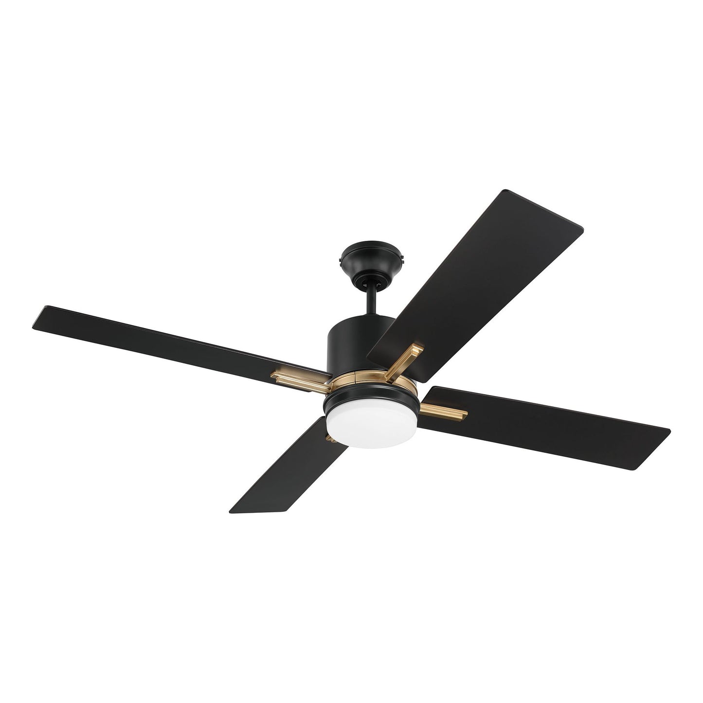 TEA52FBSB4 - Teana 52" 4 Blade Ceiling Fan with Light Kit - Wall Control - Flat Black / Satin Brass