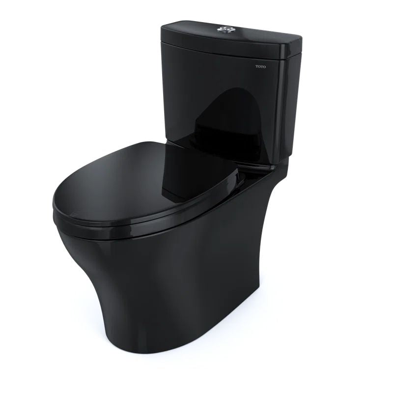 MS446124CEMFN#51 - Aquia IV Two-Piece Elongated Dual Flush 1.28 and 0.9 GPF Universal Height Toilet, WASHLET+ Ready, Ebony