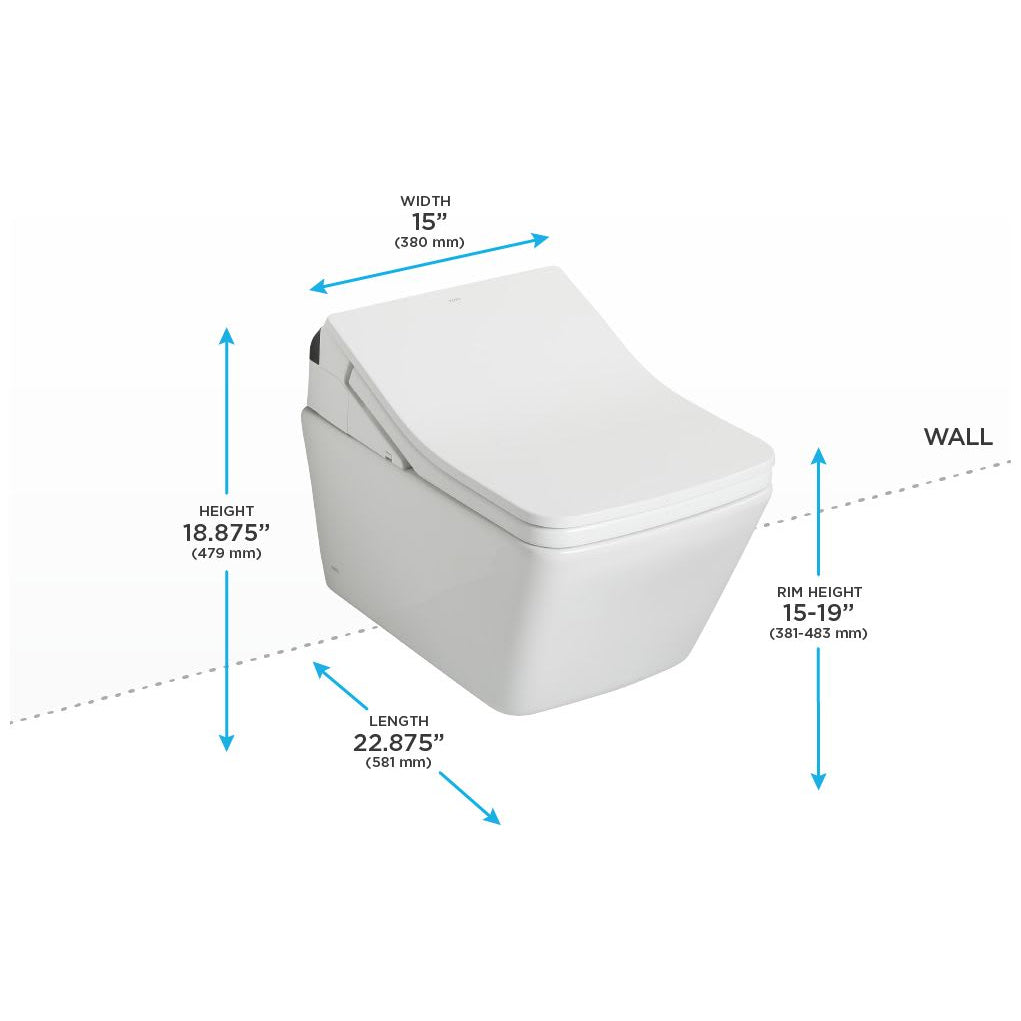 SP Washlet + SX Wall-Hung Square Shaped Dual Flush Toilet with DuoFit In-Wall Tank