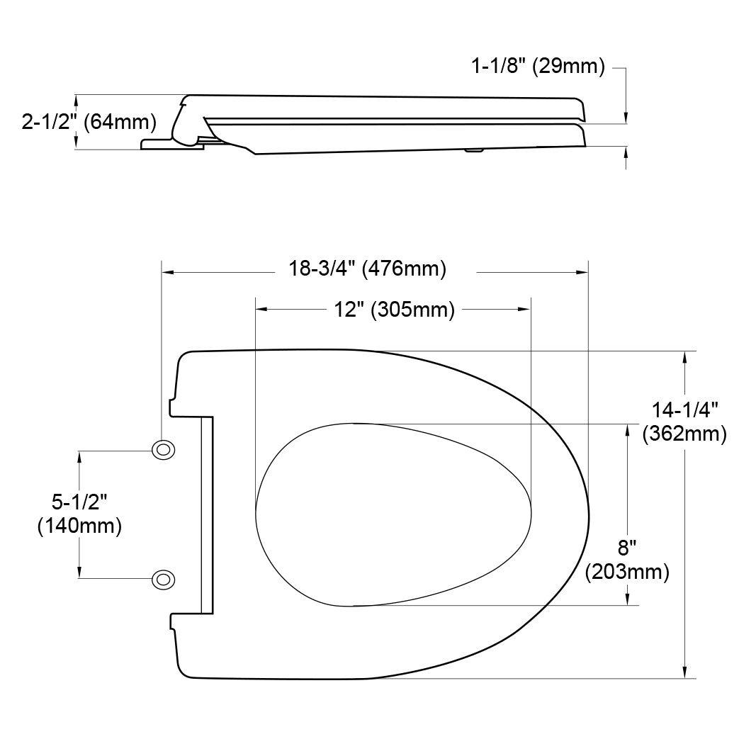 SS214#01 - Soiree SoftClose Elongated Toilet Seat- Cotton White