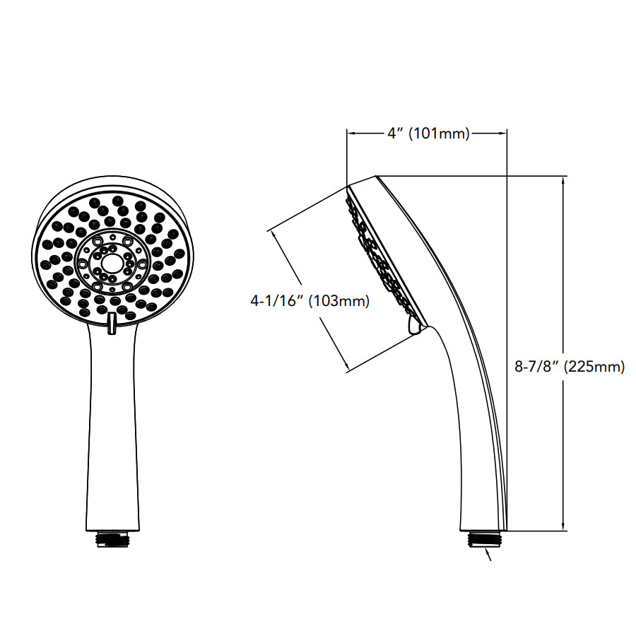 TBW01020U2#CP - 5 Mode Modern Hand Shower - Polished Chrome