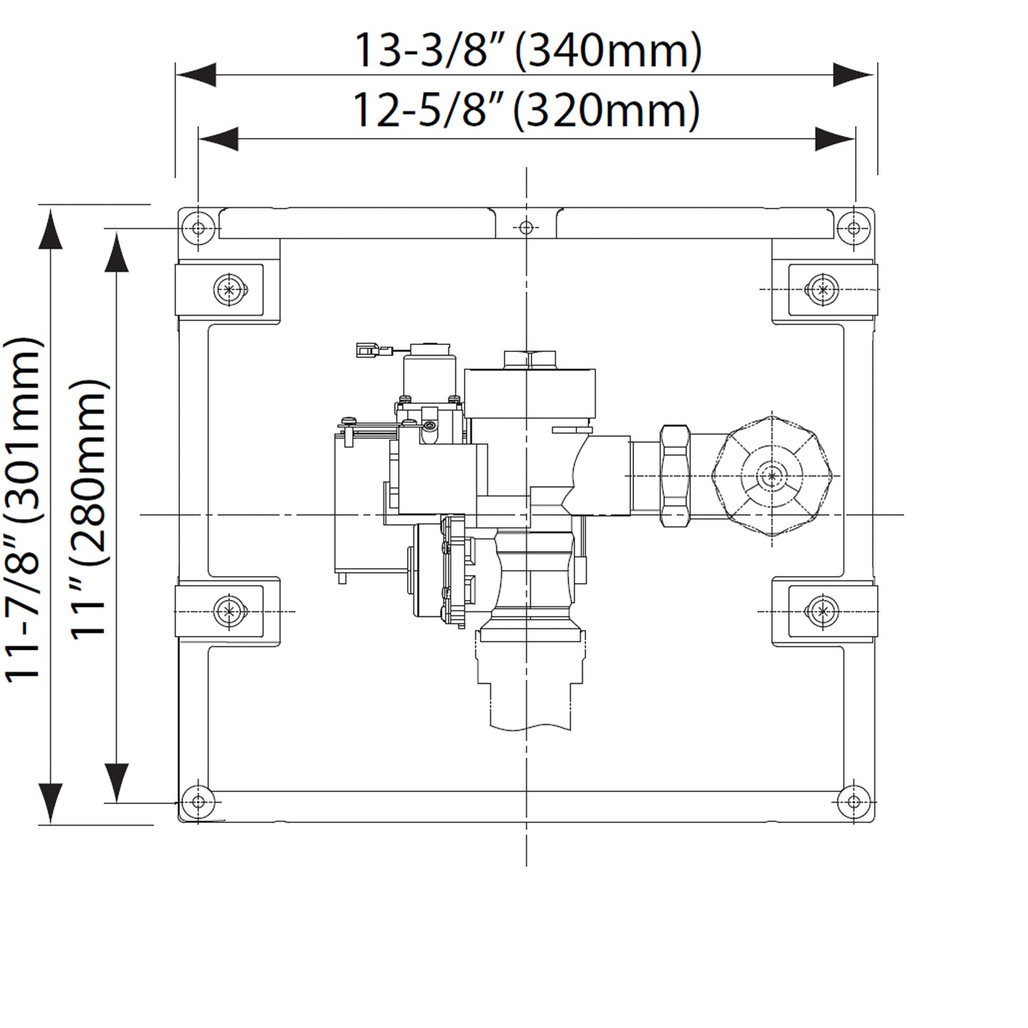 TET2LB32#SS - EcoPower High-Efficiency Concealed Toilet Flush Valve - 1.28 GPF - Top Spud