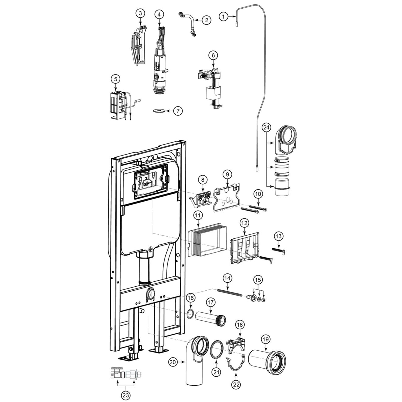 THU478-A - Auto Flush Unit for In-wall Tank WT174M