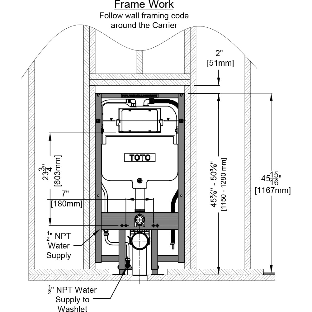 WT173MA - DuoFit In-Wall Tank System - 1.28 & 0.9 GPF