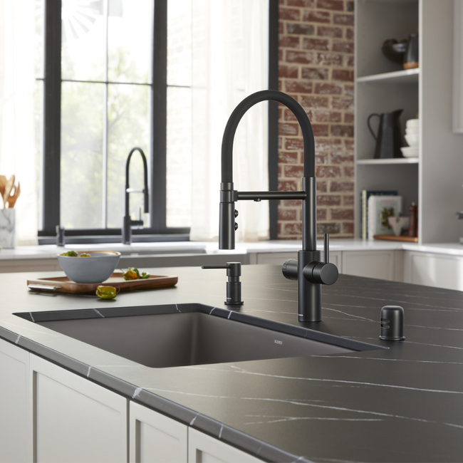 442992 - Catris Flexo Filter Semi-Pro Kitchen Faucet - 1.5 GPM - Matte Black