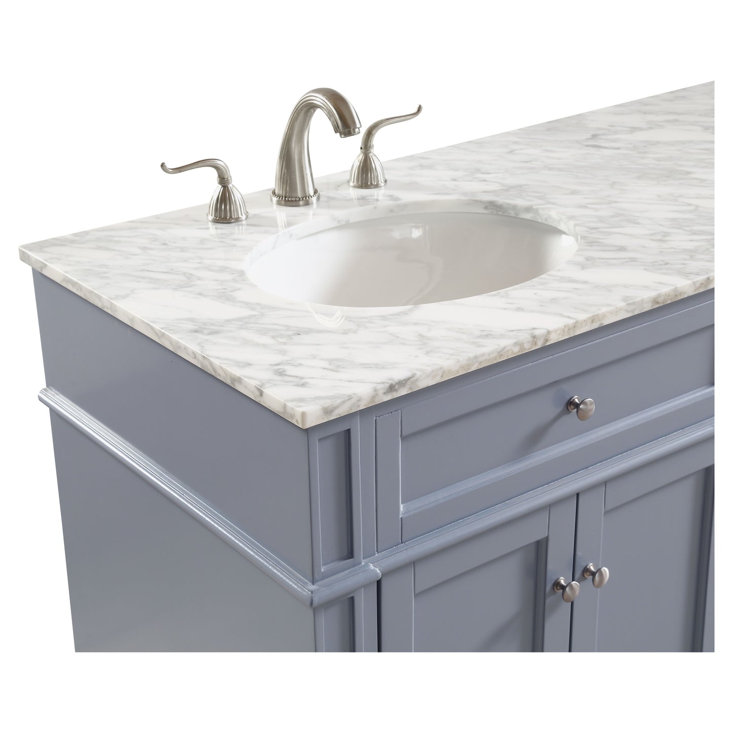 VF12560DGR 60" Double Bathroom Vanity Set in Grey