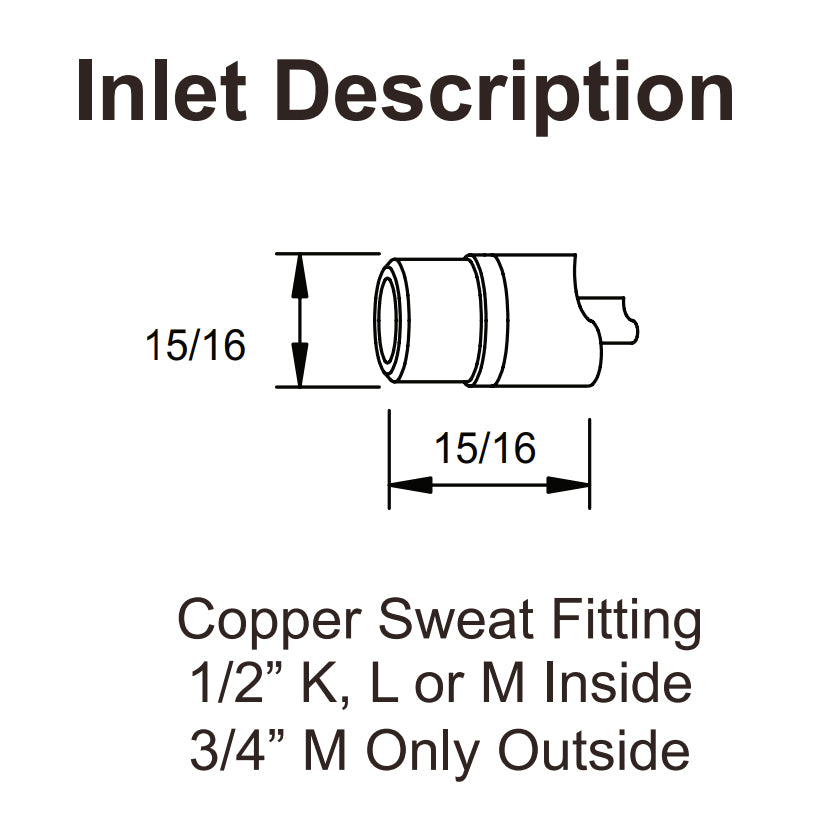 Model 14 - 1/2" or 3/4" Copper Sweat Freezeless Wall Faucet - 10" Wall Thickness