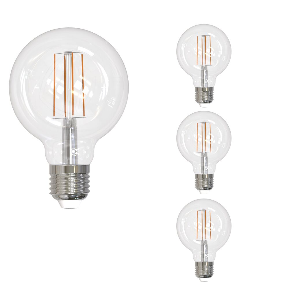 776749 - Filaments Dimmable G25 Clear Medium Base LED Light Bulb - 8.5 Watt - 2700K - 4 Pack