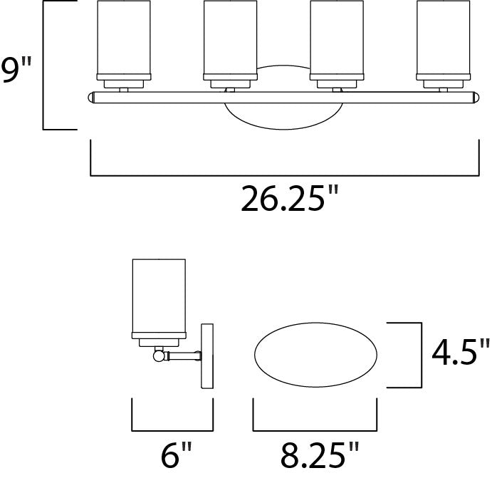 10214FTSN - 4 Light Corona 26" Vanity Light - Satin Nickel