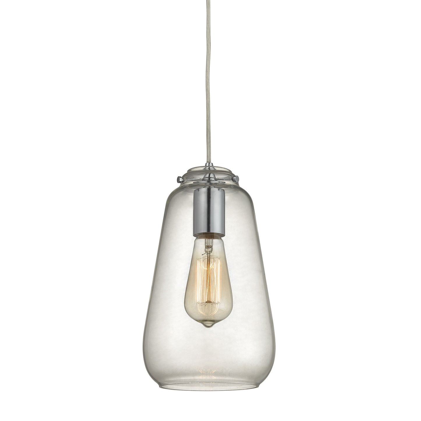 ELK Lighting 10423/1 - Orbital 6" Wide 1-Light Mini Pendant in Polished Chrome with Clear Glass