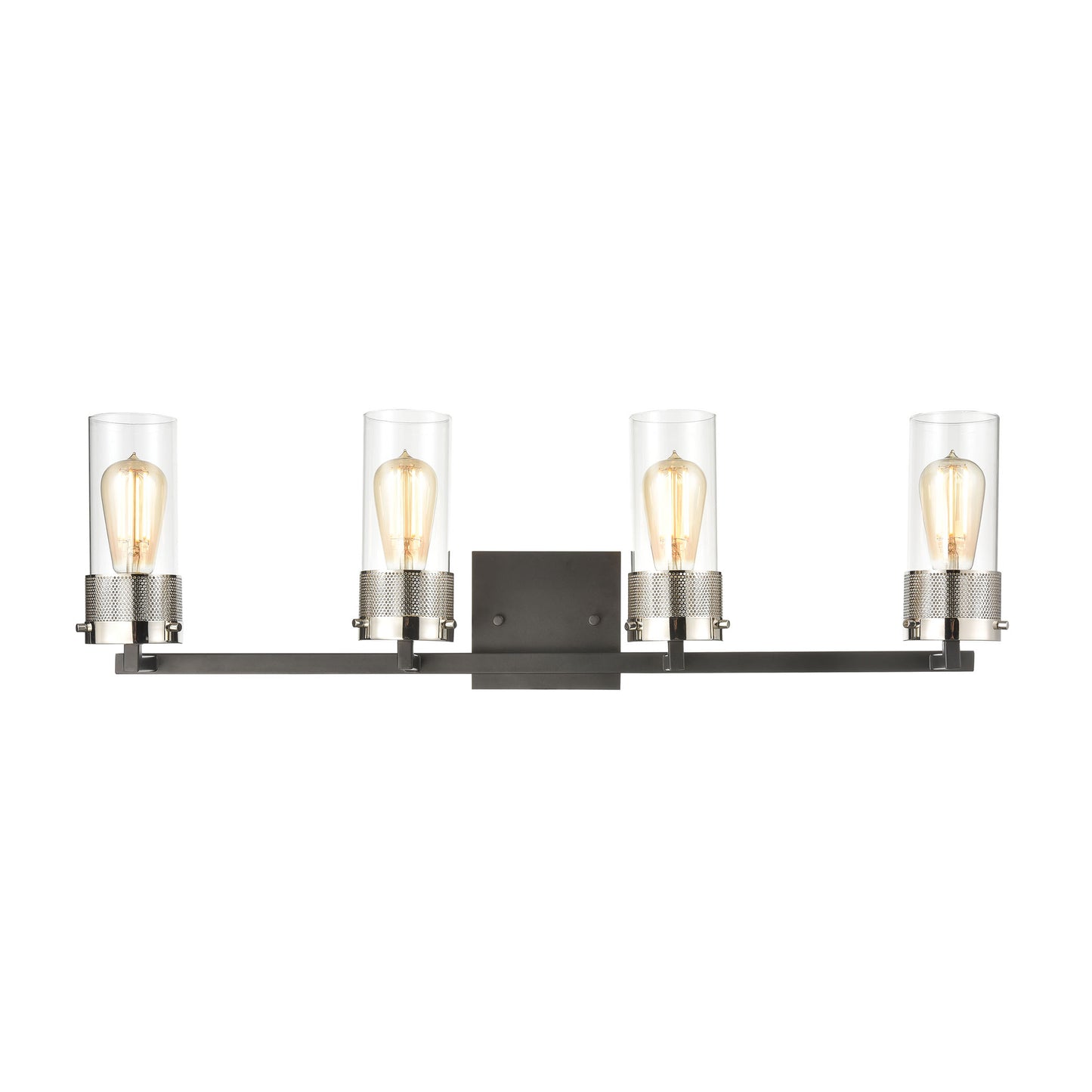 ELK Lighting 12143/4 - Bergenline 32" Wide 4-Light Vanity Light in Matte Black with Clear Glass