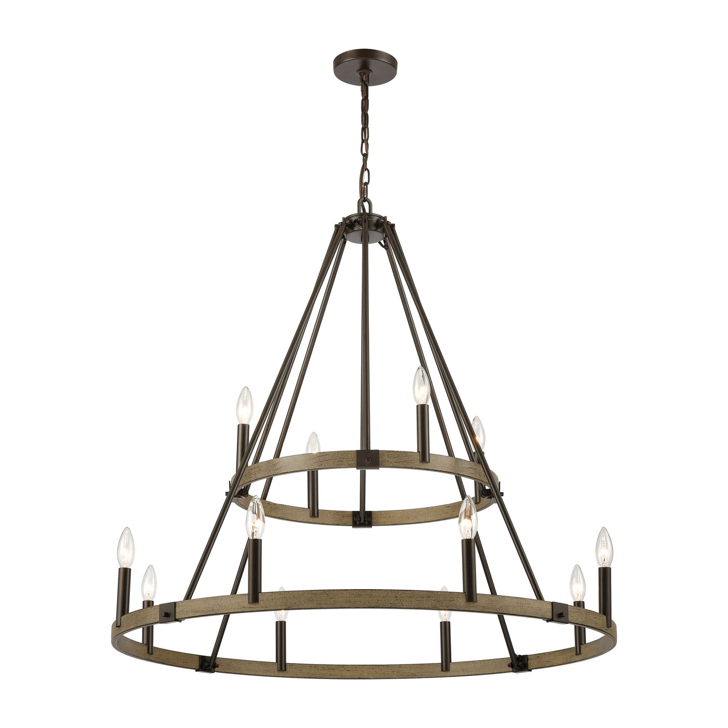 ELK Lighting 12319/12 - Transitions 36" Wide 12-Light Chandelier in Oil Rubbed Bronze and Aspen Fini