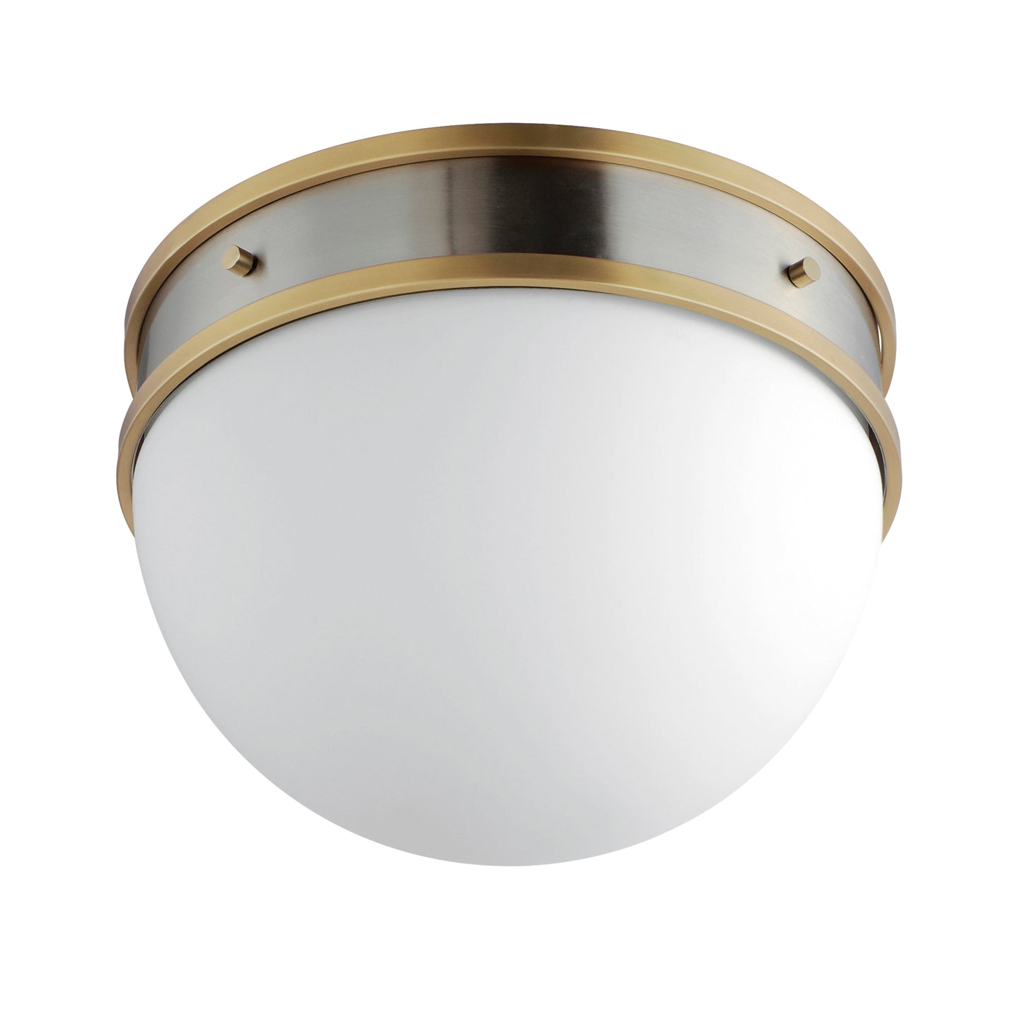 12419SWSNSBR - Duke 12" Flush Mount Ceiling Light - Satin Nickel / Satin Brass