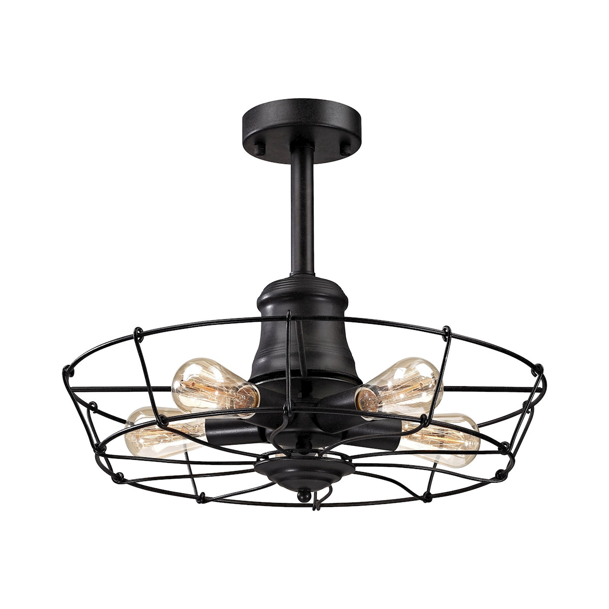 ELK Lighting 14259/5 - Glendora 20" Wide 5-Light Semi Flush in Wrought Iron Black