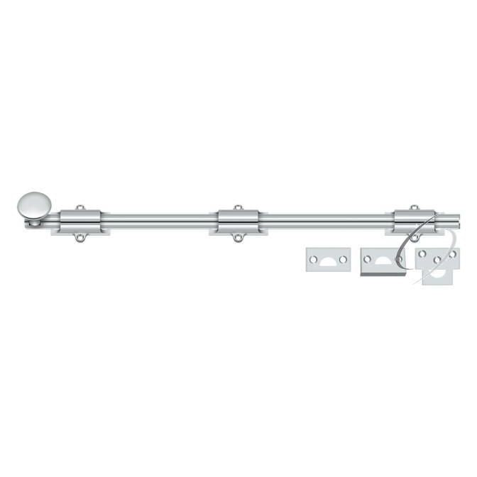 18SB26 18" Surface Bolt; Heavy Duty; Bright Chrome Finish