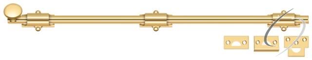 24SB003 24" Surface Bolt; Heavy Duty; Lifetime Brass Finish