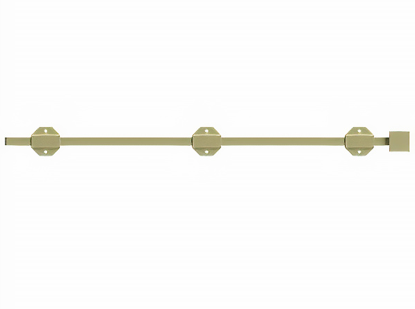 24SBM3-UNL 24" Modern Heavy Duty Surface Bolt; Unlacquered Bright Brass Finish