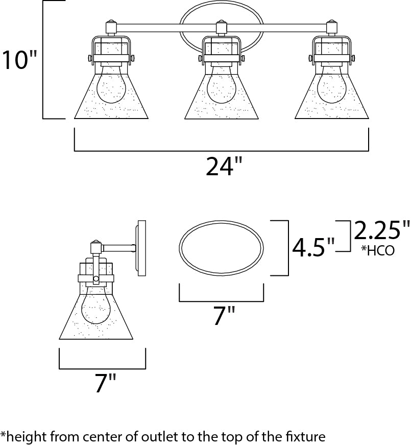 26113CDOI/BUI - 3 Light Seafarer 24" Vanity Light - Oil Rubbed Bronze