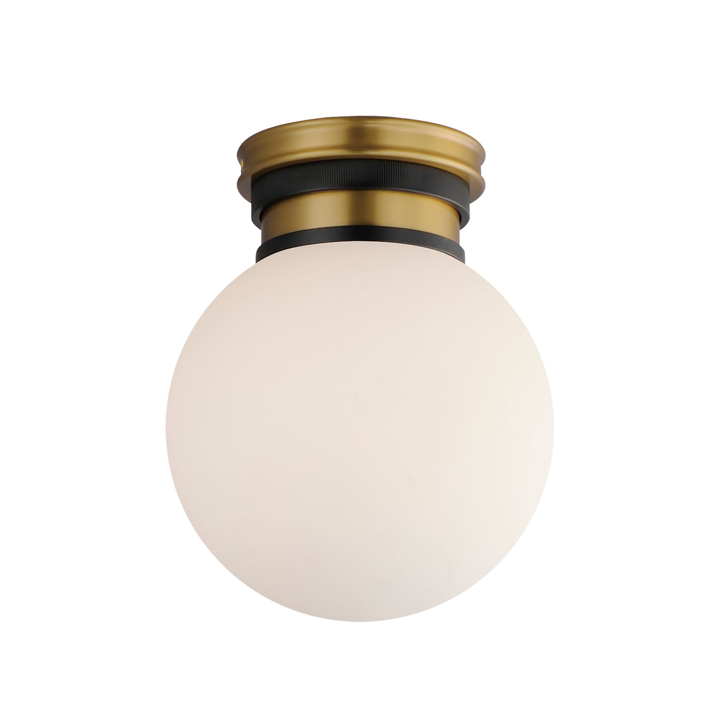 32481SWBKNAB - San Simeon 7.75" Semi Flush Mount Ceiling Light - Black / Natural Aged Brass