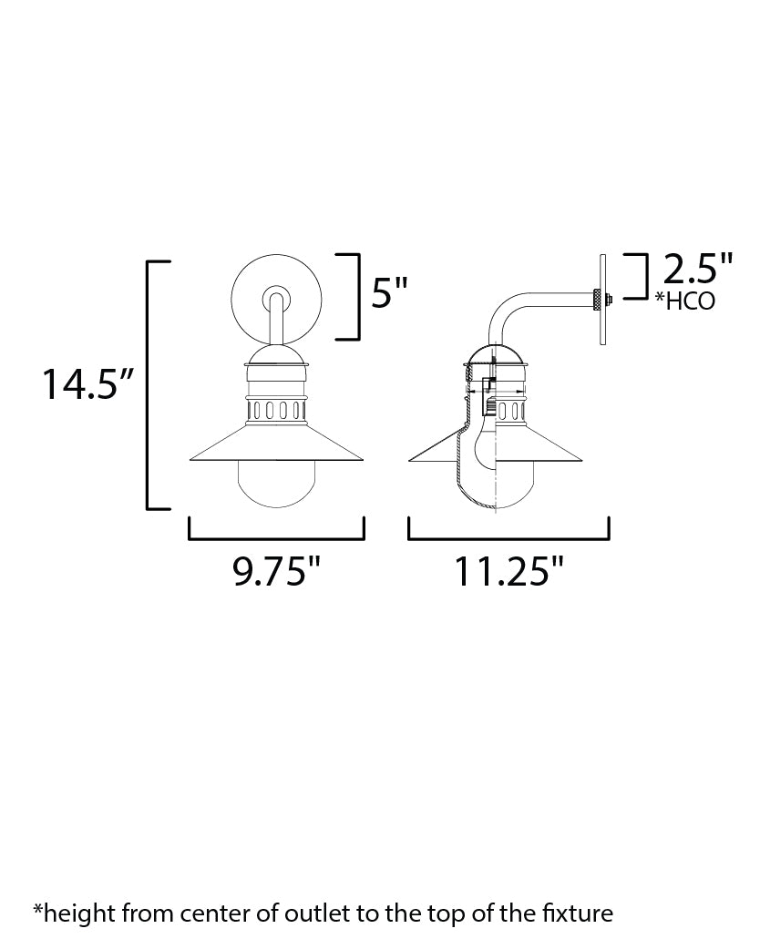 35122SWBK - Admiralty 15" Outdoor Wall Sconce - Black