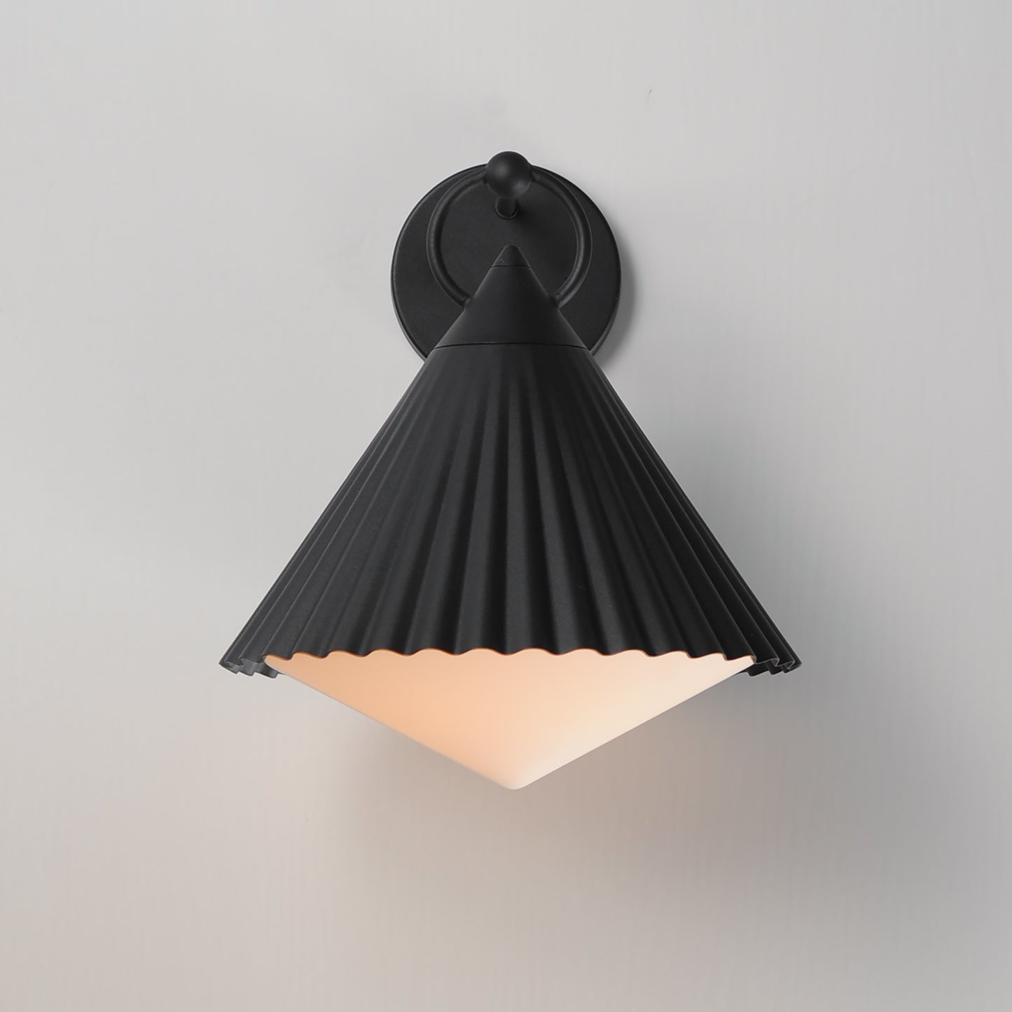 35136WTBK - Odette 14" Outdoor Wall Sconce - Black