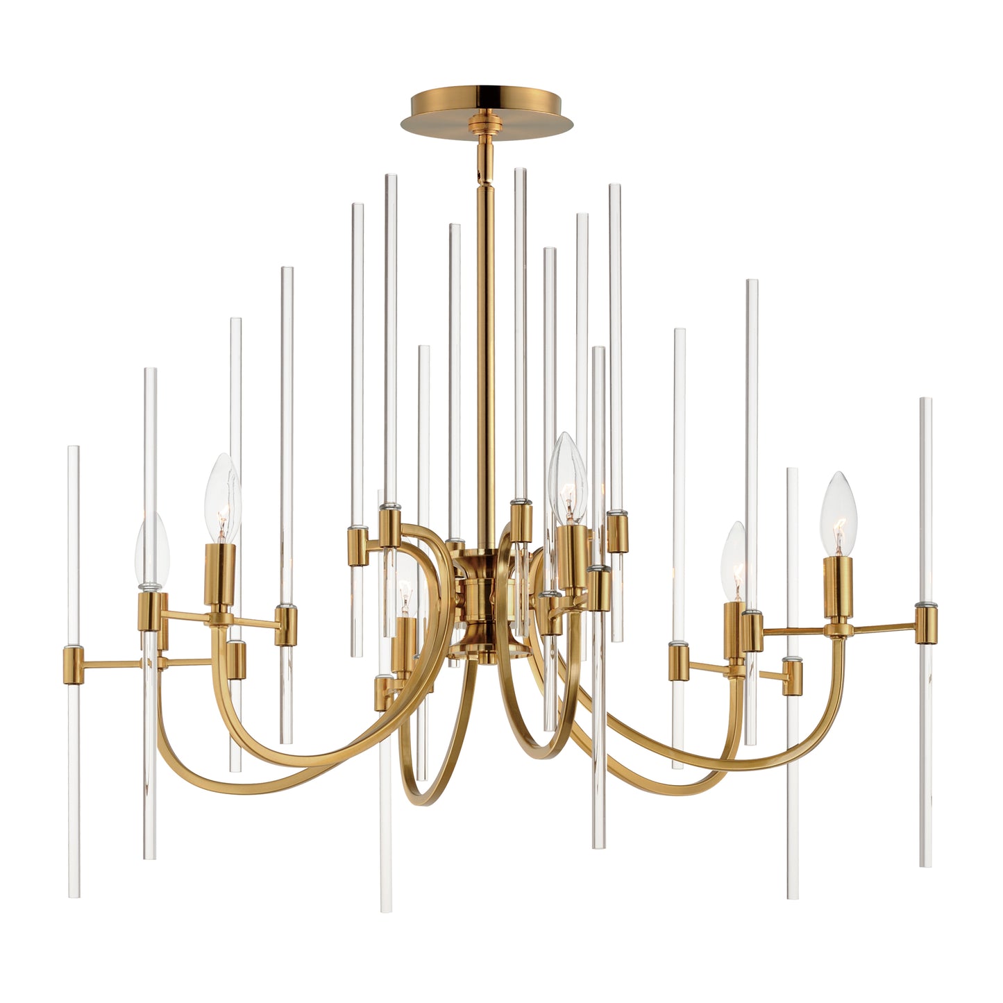 38407CLHR - 6 Light Divine 30" Chandelier - Heritage Brass