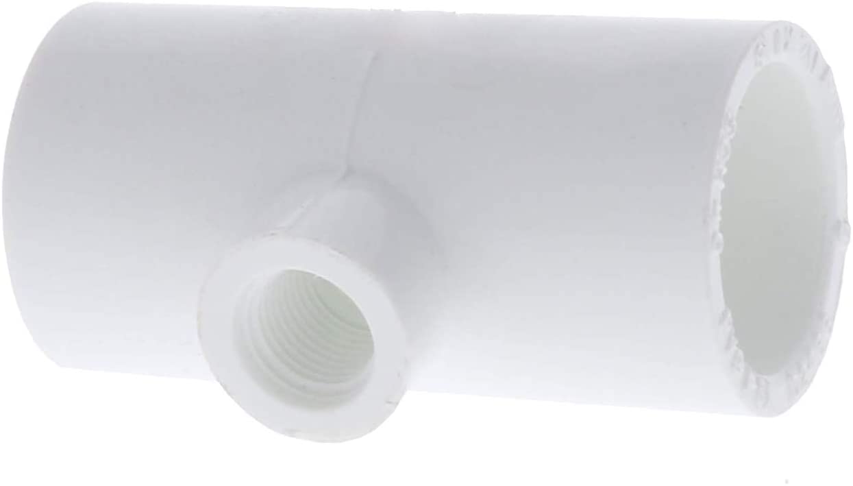 402-167 - 1-1/4" x 1-1/4" x 3/4" PVC Sch. 40 Threaded Tee (Socket x FIPT)