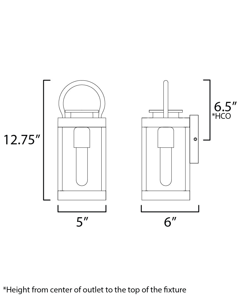 40312CLBK - Nassau Vivex 13" Outdoor Wall Sconce - Black