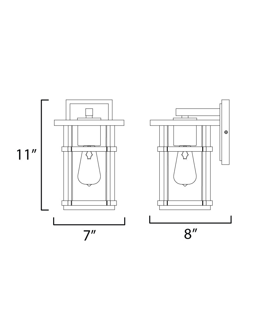 40622CLBK - Clyde Vivex 11" Outdoor Wall Sconce - Black