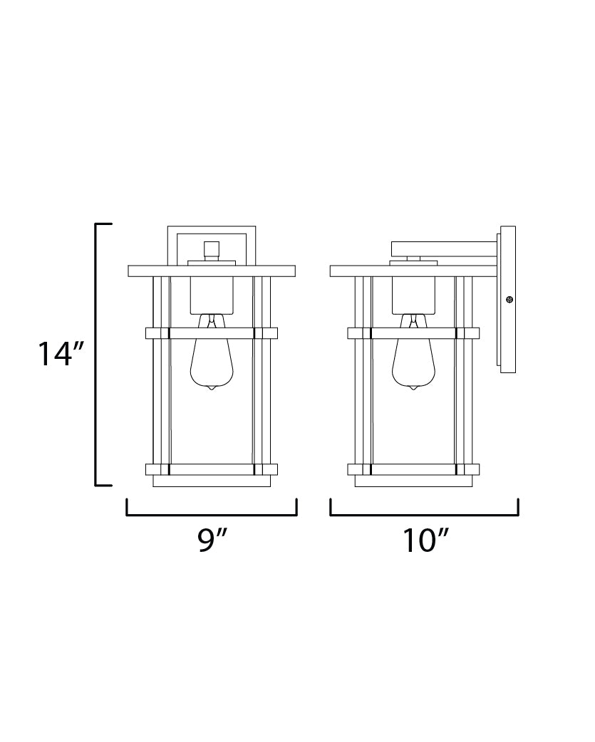 40623CLBK - Clyde Vivex 14" Outdoor Wall Sconce - Black