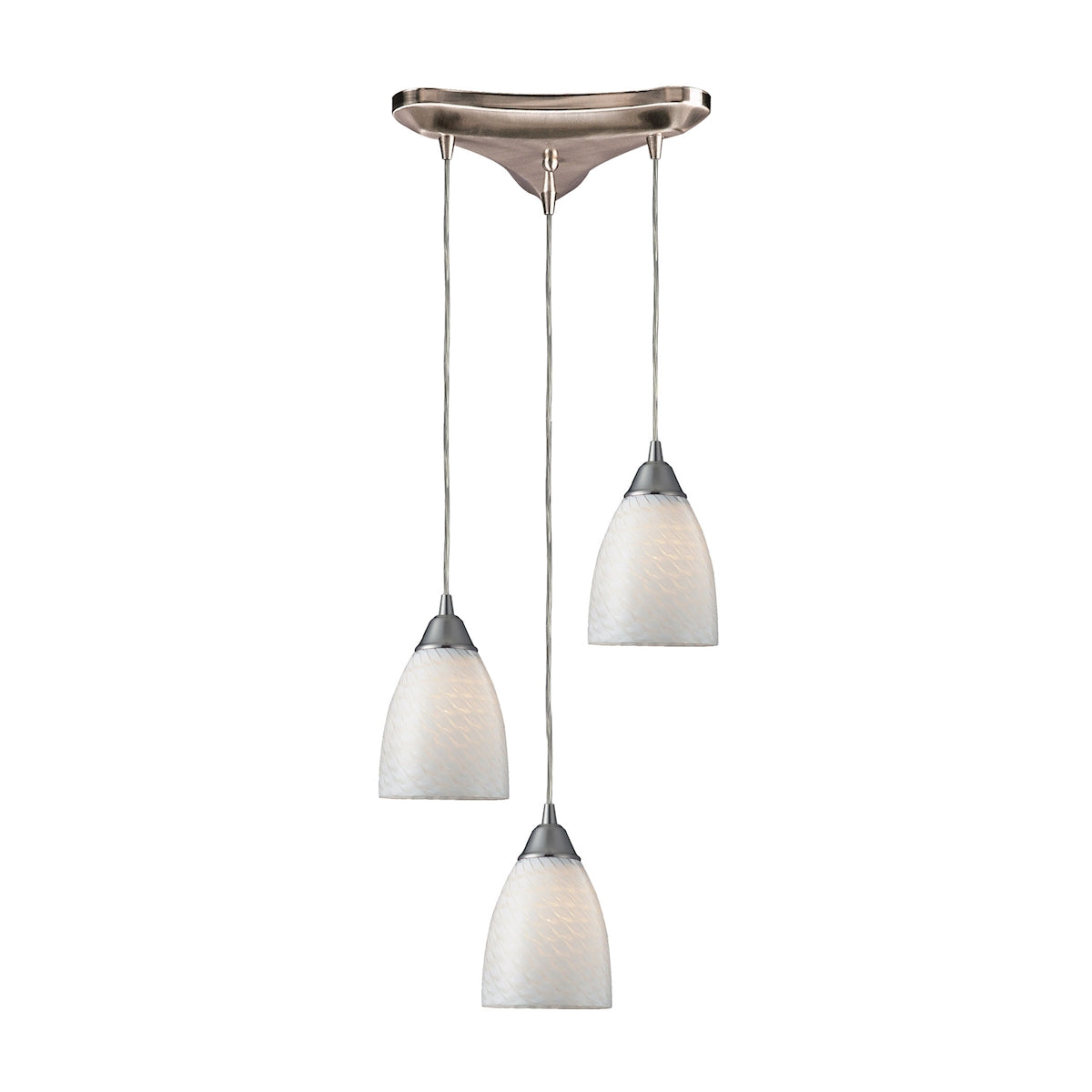 ELK Lighting 416-3WS - Arco Baleno 10" Wide 3-Light Triangular Pendant Fixture in Satin Nickel with