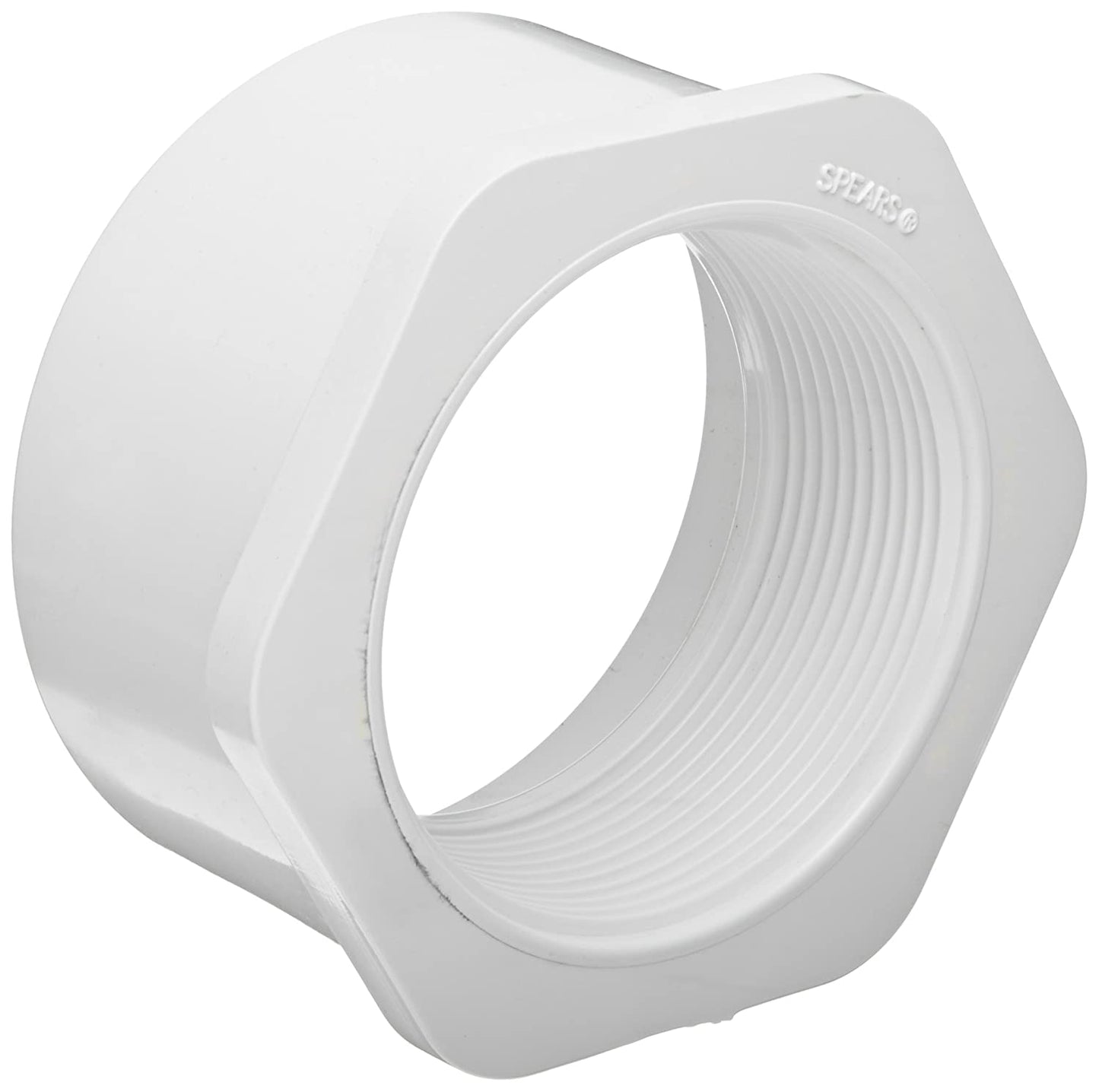 438-131 - PVC Pipe Fitting, Bushing, Schedule 40, White, 1" Spigot x 3/4" NPT Female