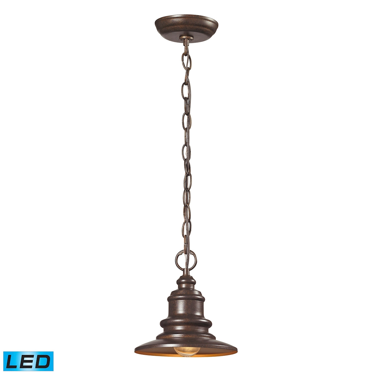 ELK Lighting 47011/1-LED - Marina 8" Wide 1-Light Outdoor Pendant in Hazelnut Bronze - Includes LED