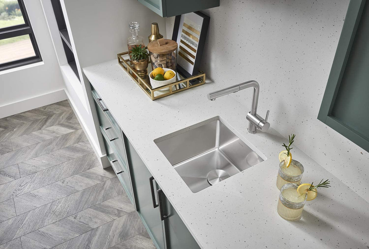 Quatrus R15 Under Mount Bar Sink, Small, Stainless Steel