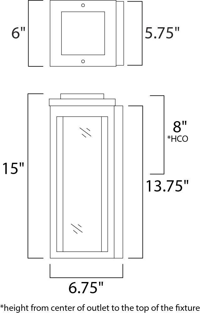 55904WGBK - Salon LED 15" Outdoor Wall Sconce - Black