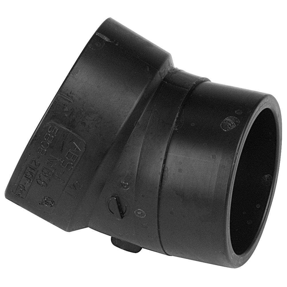 I079600 - 2" Spigot x Hub ABS 22-1/2 Degree Street Elbow 58082