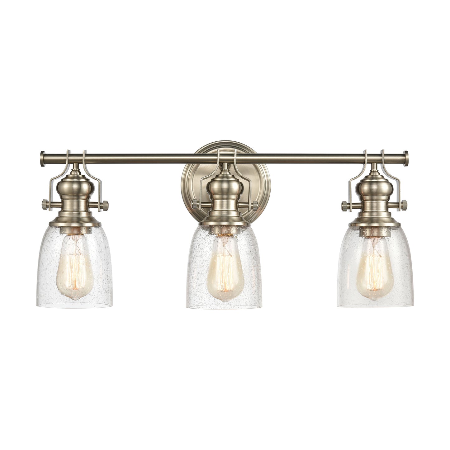 ELK Lighting 66626-3 - Chadwick 23" Wide 3-Light Vanity Light in Satin Nickel with Seedy Glass