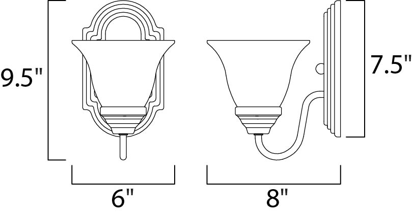 8011MROI - 1 Light Essentials - 801x 6" Wall Sconce - Oil Rubbed Bronze