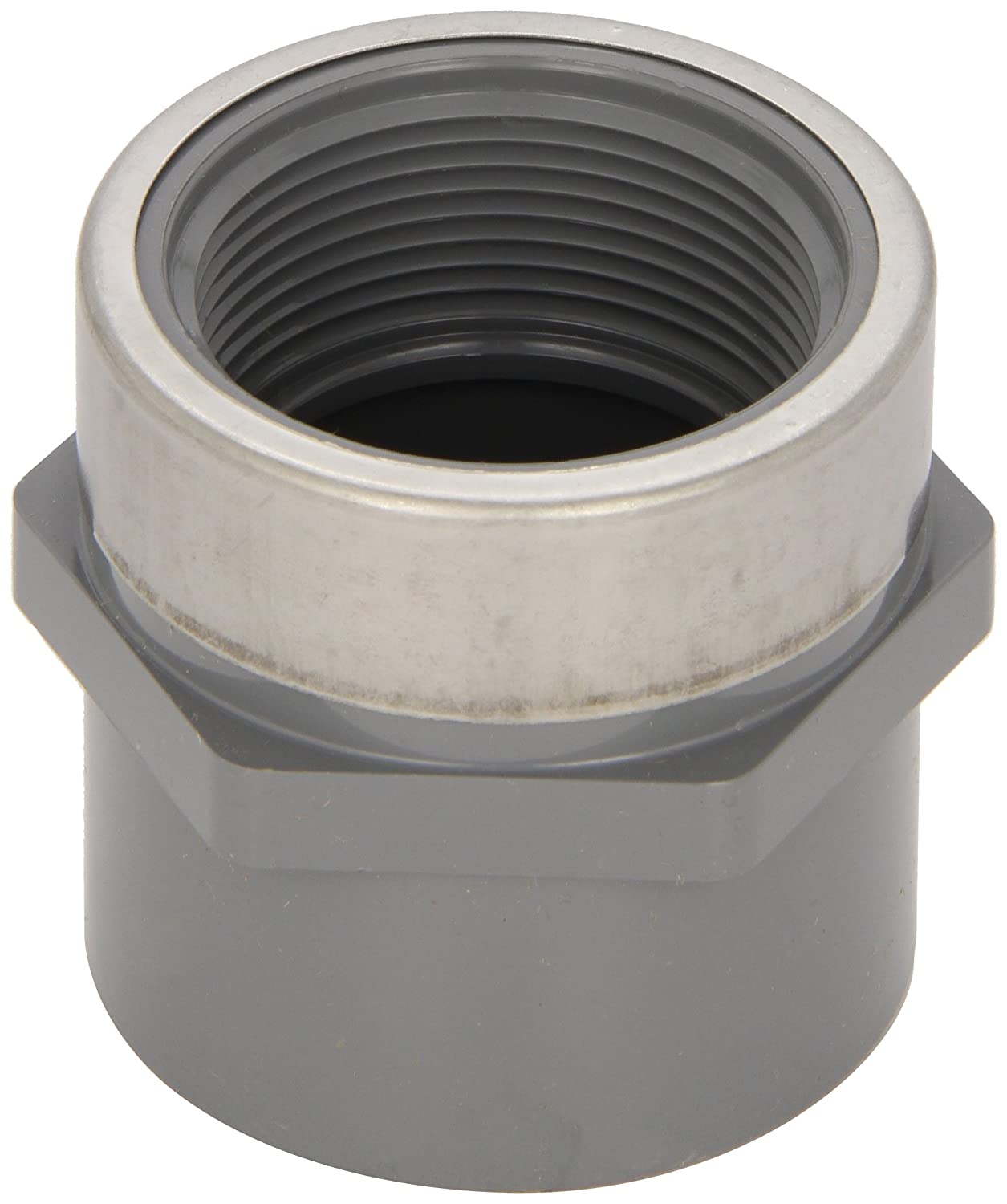 Spears 835-010CSR - CPVC Pipe Fitting, Adapter, Schedule 80, 1" Socket x Stainless Steel Reinforced