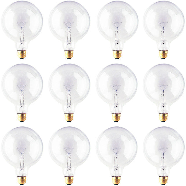 351100 - Globe G40 Clear Medium Base Light Bulb - 100 Watt - 12 Pack