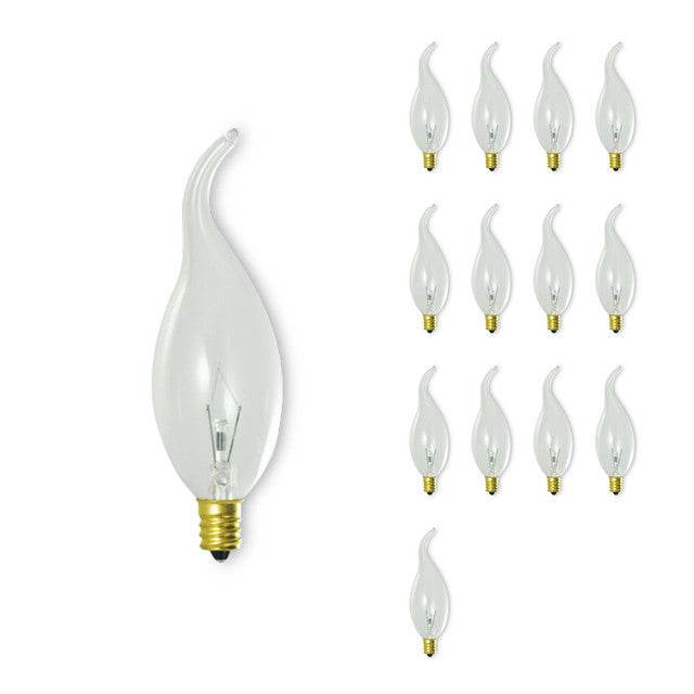 414025 - Decorative Tear Drop Candelabra Bulb - 25 Watt - 14 Pack