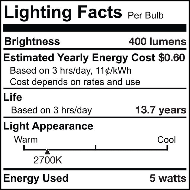 776881 - Filaments Dimmable Tubular T9 LED Light Bulb - 5 Watt - 2700K - 2 Pack