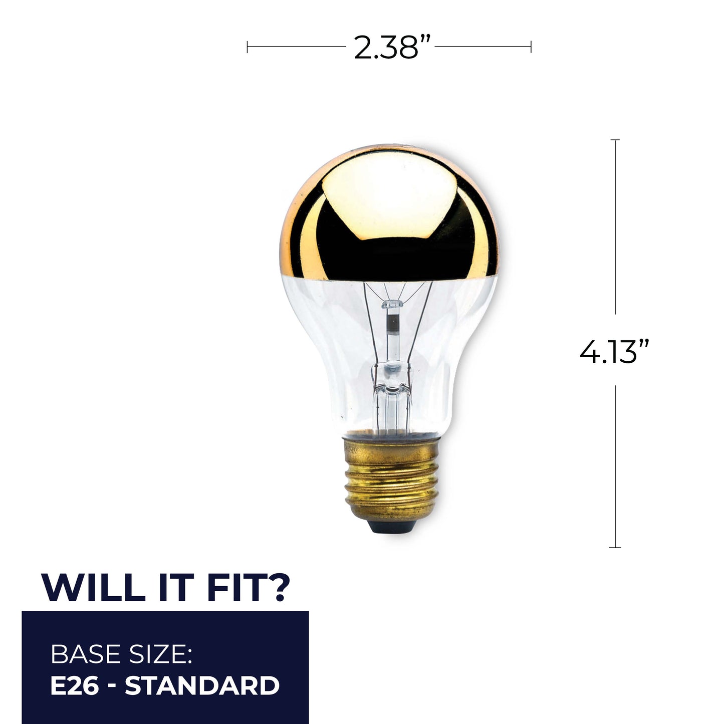 712416 - Globe G25 Half Gold Light Bulb - 60 Watt - 6 Pack