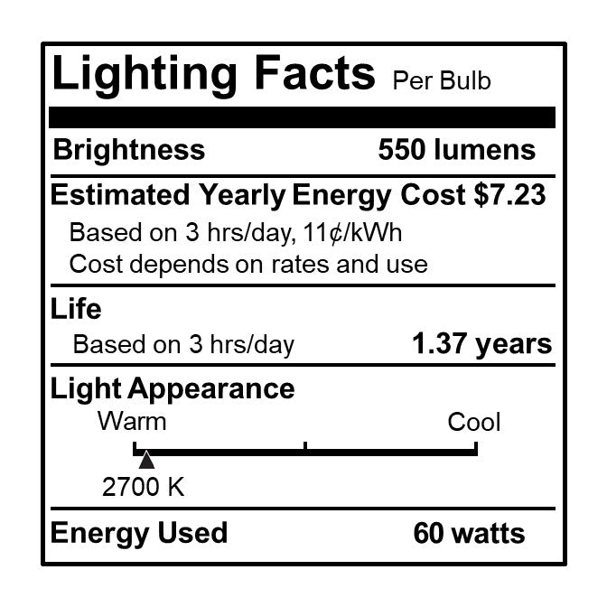 712416 - Globe G25 Half Gold Light Bulb - 60 Watt - 6 Pack