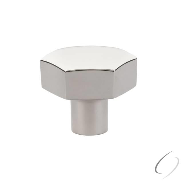 86458US14 1-1/2" Mod Hex Cabinet Knob Bright Nickel Finish