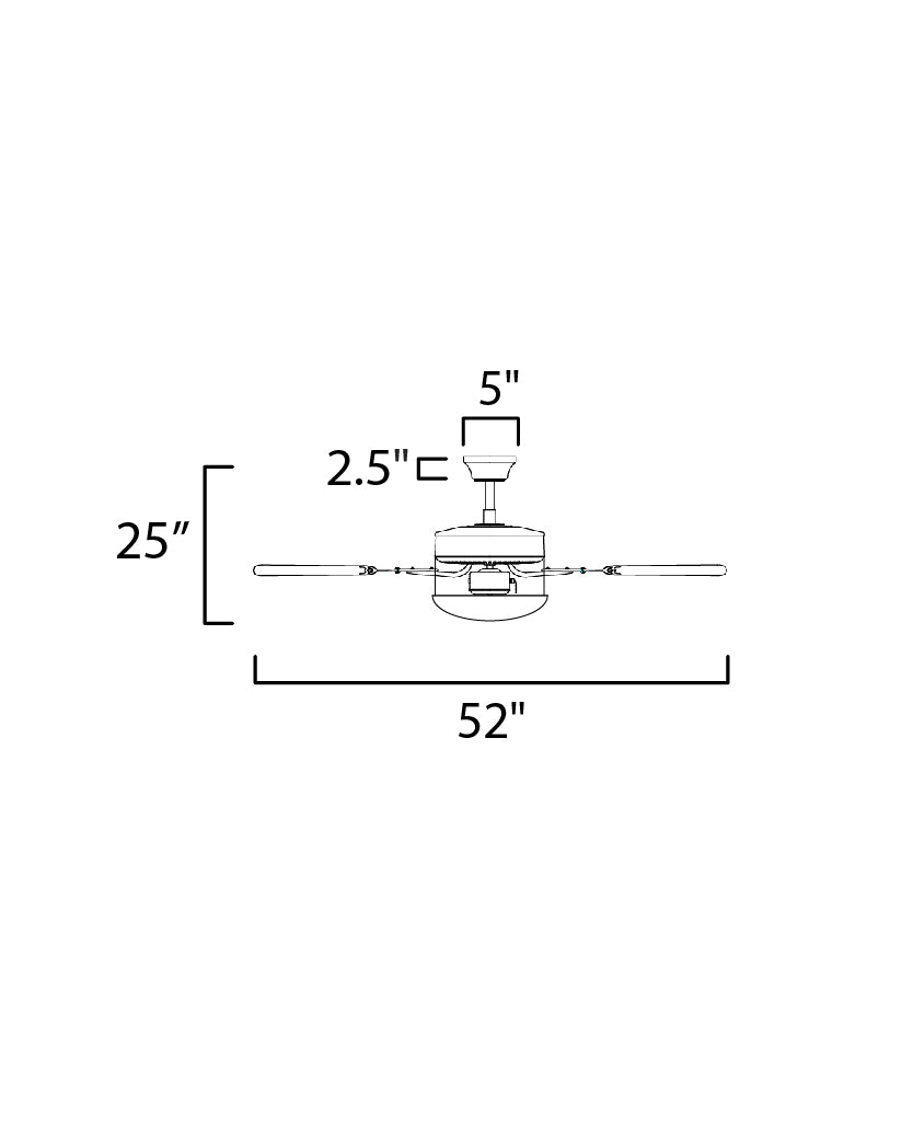 89909FTBK - Trio 52" Ceiling Fan - Black