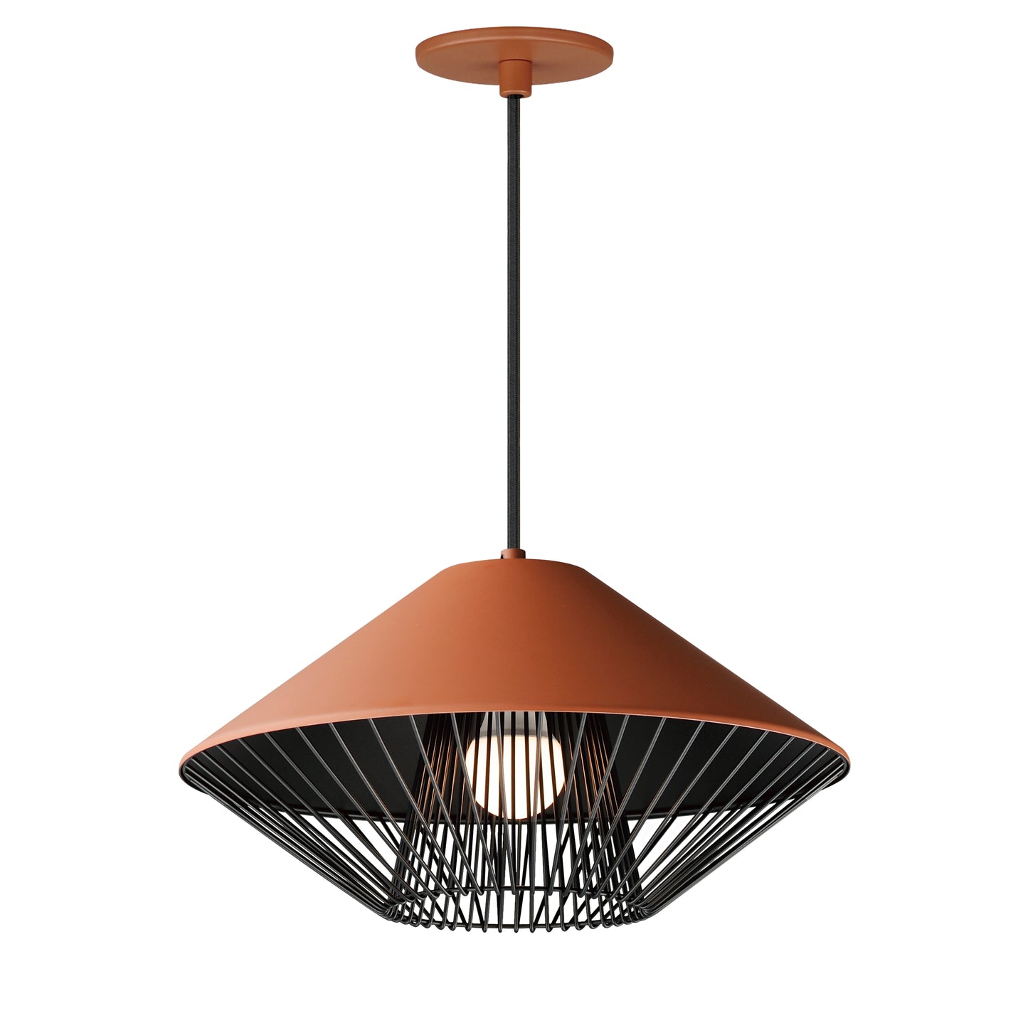 E11395-BRKBK - Phoenix 16" Pendant - Brick/Black