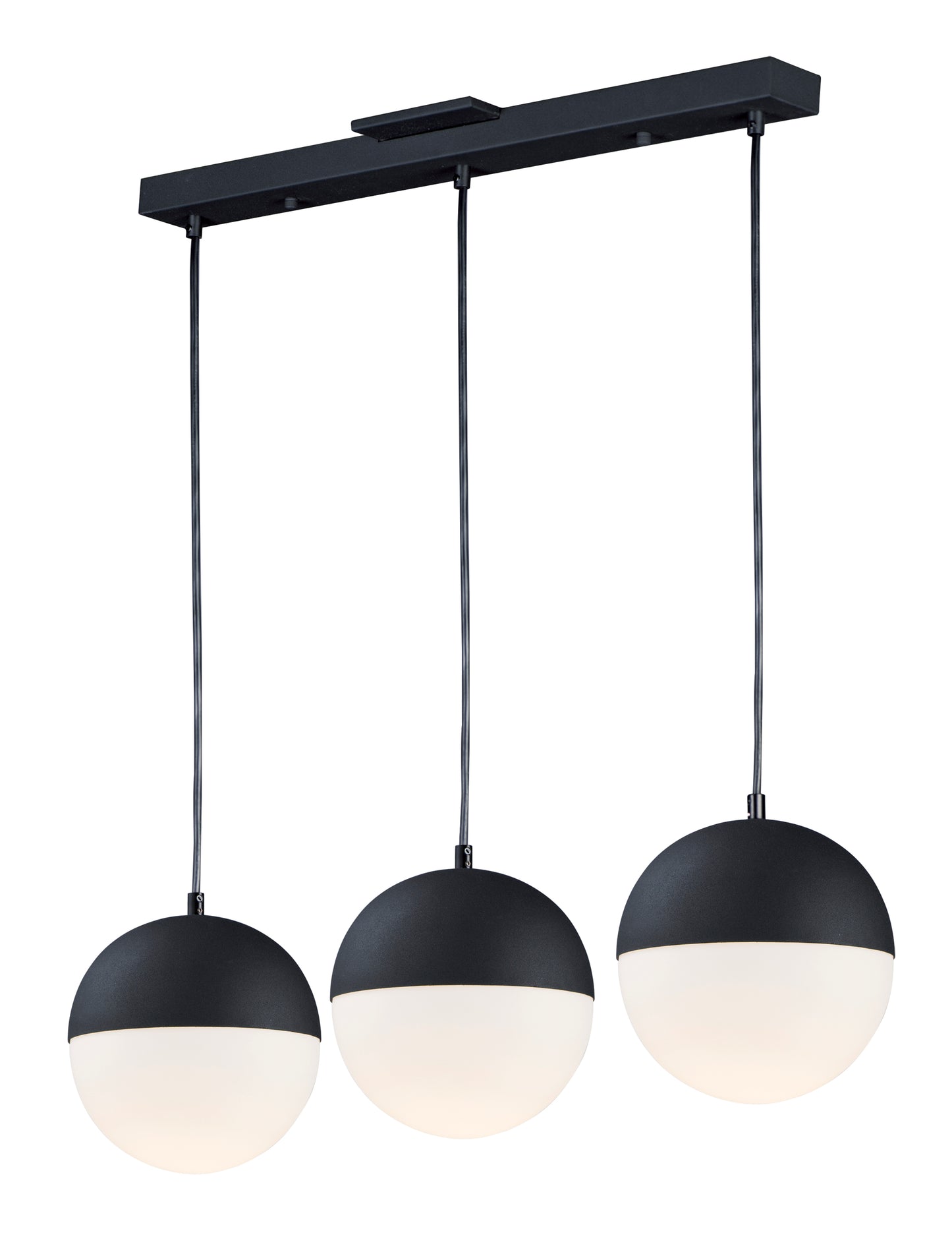 E20363-92BK - 3 Light Half Moon 30" Chandelier - Black