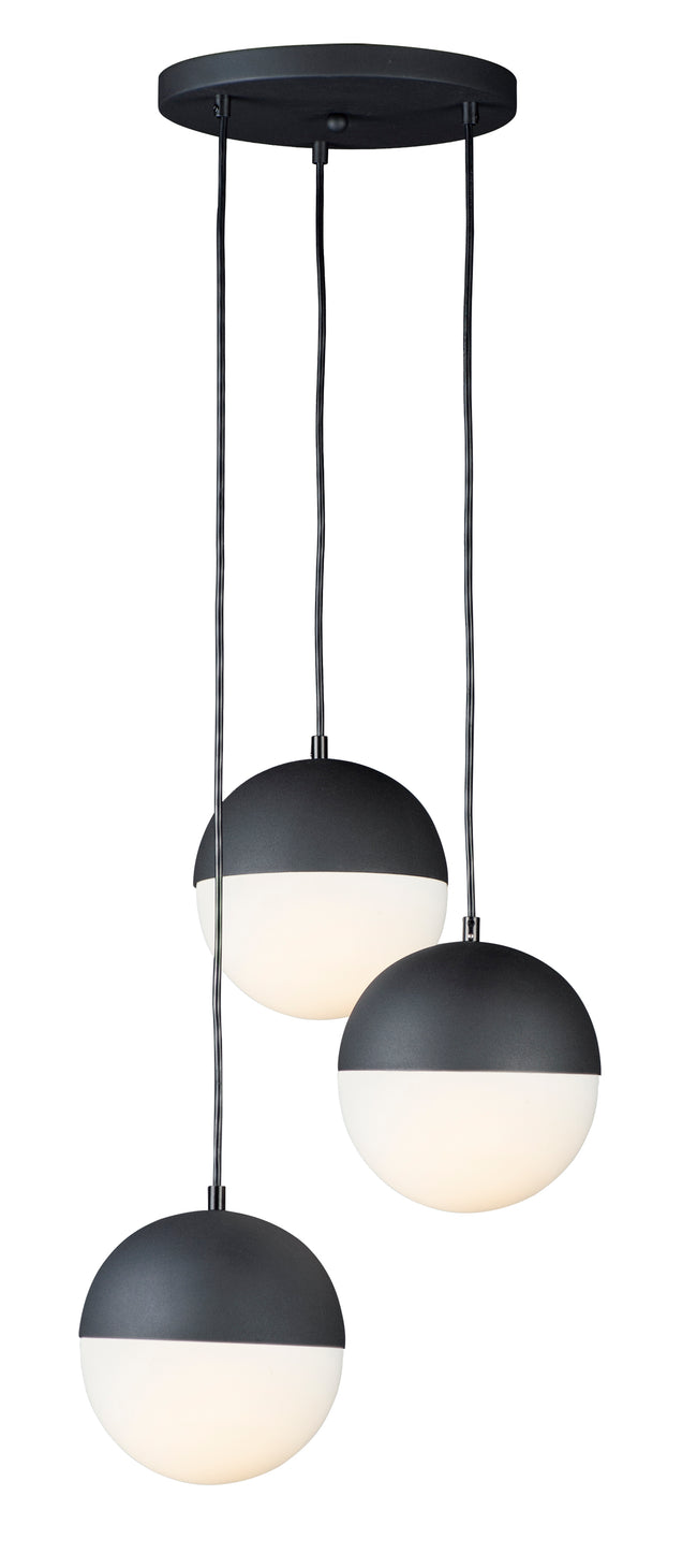 E20364-92BK - 3 Light Half Moon 17" Chandelier - Black