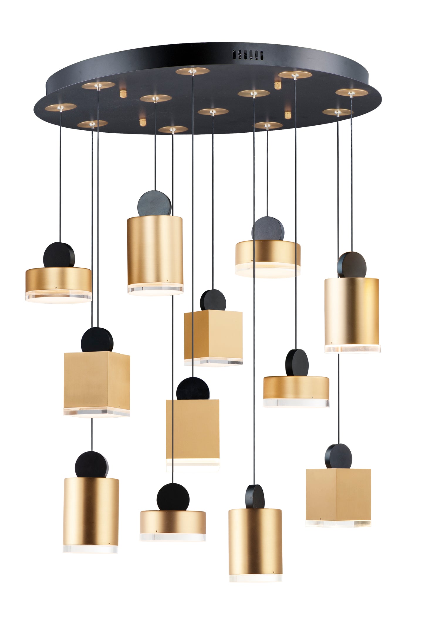 E20869-75BKGLD - Nob 27" Chandelier - Black / Gold